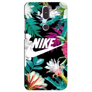 Силиконовый Чехол на Nokia 8.1 , Nokia 8 2018 с картинкой Nike (Цветочный Nike)