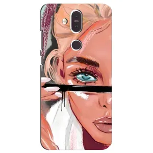 Силіконовый Чохол на Nokia 8.1 , Nokia 8 2018 з картинкой Модных девушек (Дівчина та вії)