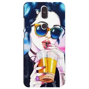 Чохол з картинкою Модні Дівчата Nokia 8.1 , Nokia 8 2018 (Дівчина з коктейлем)