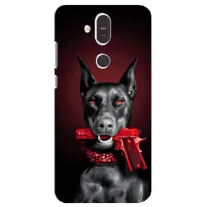 Чехол ДОБЕРМАН для Nokia 8.1 , Nokia 8 2018 (Доберман злой)