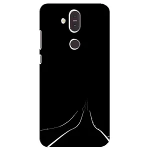 Чехол с картинками на черном фоне для Nokia 8.1 , Nokia 8 2018 (Дорога)