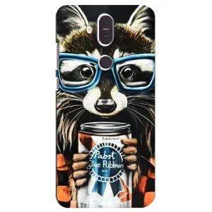 Силиконовый Чехол с Енотами на Nokia 8.1 , Nokia 8 2018 (Енот в очках)
