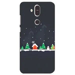 Силіконовий бампер на різдво для Nokia 8.1 , Nokia 8 2018 (Місто зимове)