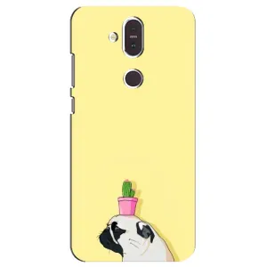 Бампер для Nokia 8.1 , Nokia 8 2018 с картинкой "Песики" (Кактус на голове)