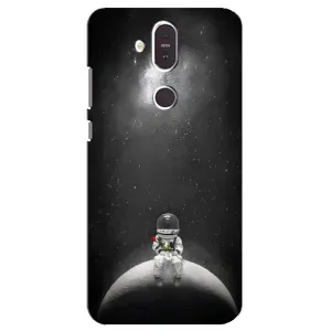 Силиконовый Чехол с принтом "Космонавты" на Nokia 8.1 , Nokia 8 2018 (Космонавт романтик)