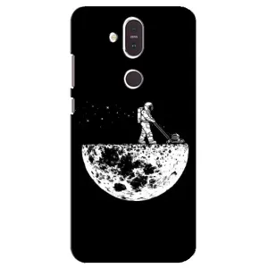 Силиконовый Чехол с принтом "Космонавты" на Nokia 8.1 , Nokia 8 2018 (Космонавт)