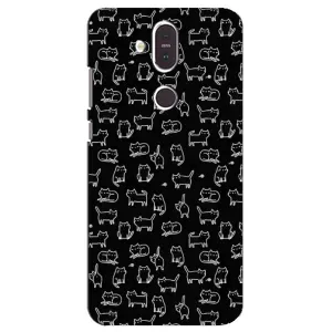 Чехол на тематику: Коты для Nokia 8.1 (2018) (Котики на черном)