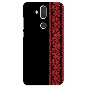 Силіконовый Чохол на Nokia 8.1 , Nokia 8 2018 (Червона вишиванка)