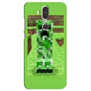 Чехлы для Nokia 8.1 , Nokia 8 2018 (Персонажи Майн Крафт) (Крипер 2)