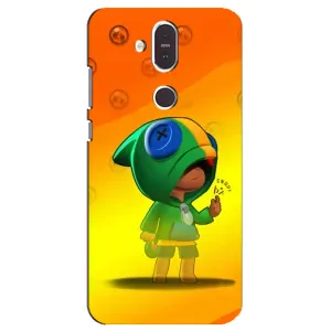 Чехол Бравл Старс для Nokia 8.1 , Nokia 8 2018 (LEON в кофте)