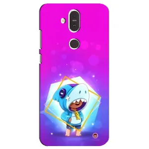 Чехол Бравл Старс для Nokia 8.1 , Nokia 8 2018 (Леон в костюме Акулы)