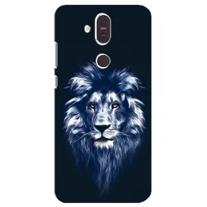 Чехол с картинкой на Nokia 8.1 , Nokia 8 2018 (Лев - синий)