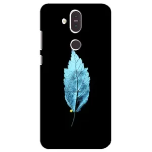 Чехол с картинками на черном фоне для Nokia 8.1 , Nokia 8 2018 (Листочек)