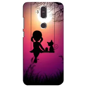 Девчачий Чехол для Nokia 8.1 , Nokia 8 2018 (На качели)