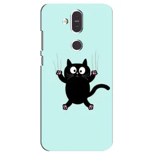 Силиконовый чехол с котиком для Nokia 8.1 , Nokia 8 2018 (Падающий кот)