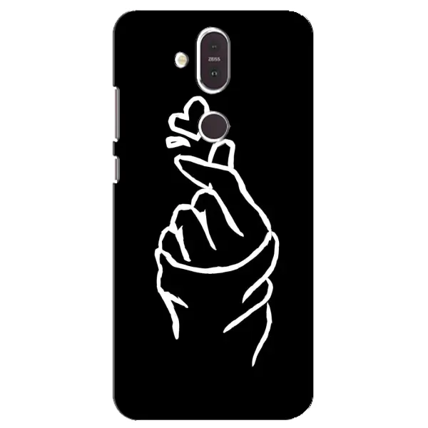 Чехол с рисунком «Сердце на черном» для Nokia 8.1 (2018)