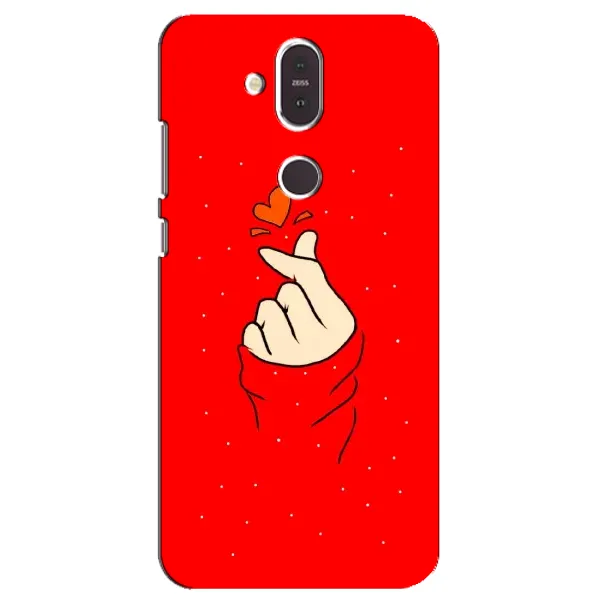 Чехол с рисунком «Сердце на красном» для Nokia 8.1 (2018)
