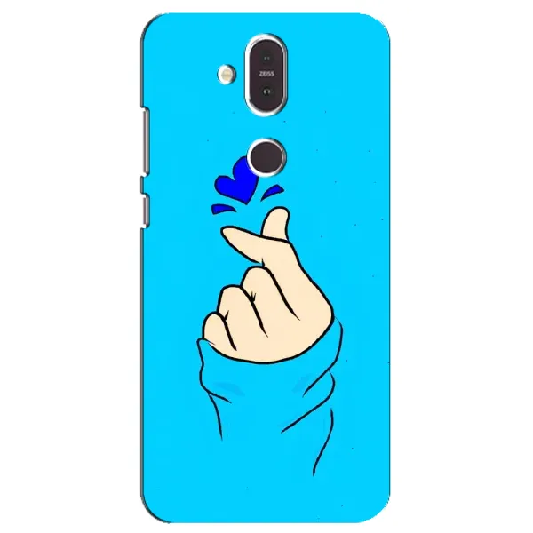 Чехол с рисунком «Сердце на синем» для Nokia 8.1 (2018)