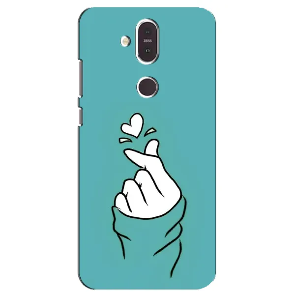 Чехол с рисунком «Сердечко на бирюзовом» для Nokia 8.1 (2018)