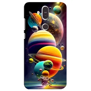 Чехол (ТПУ) с планетами на Nokia 8.1 , Nokia 8 2018 (Солнечна система)