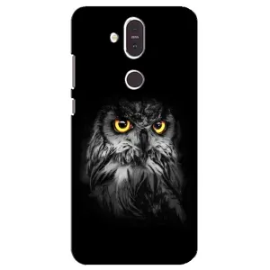 Чехлы с принтом СОВЫ для Nokia 8.1 , Nokia 8 2018 (Сова на чёрном)