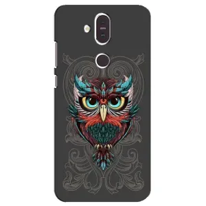Чехлы с принтом СОВЫ для Nokia 8.1 , Nokia 8 2018 (Сова на сером)