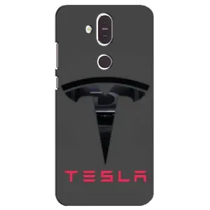 Силиконовый бампер с картинкой машины на Nokia 8.1 , Nokia 8 2018 (Logo TESLA)