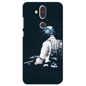 Силиконовый чехол с картинкой "Герой Pubg" на Nokia 8.1 , Nokia 8 2018 (В экиперовке)