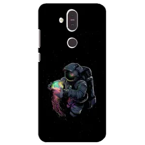 Силиконовый Чехол с принтом "Космонавты" на Nokia 8.1 , Nokia 8 2018 (В руках земля)