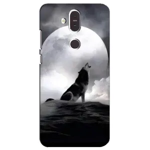 Чехол с Волком на Nokia 8.1 , Nokia 8 2018 (Волк и луна)