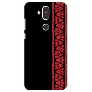 Силіконовый Чохол на Nokia 8.1 , Nokia 8 2018 з картинкой Вишиванки (Вишиванка на чорному)