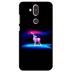 Силиконовый бампер с картинкой животных для Nokia 8.1 , Nokia 8 2018 (Яркий олень)