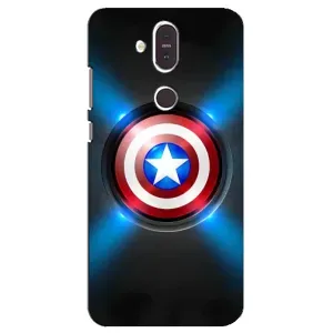 Чехол с Щитом Капитана Америки на Nokia 8.1 , Nokia 8 2018 (Яркий Щит Капитана)