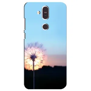 Силиконовый Чехол с одуванчиками на Nokia 8.1 , Nokia 8 2018 (Закат с одуванчиком)
