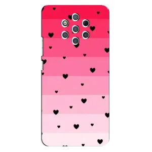 Чохли з тематикою "Маленькі Сердчеки" на Nokia 9 (Чорні сердечка)