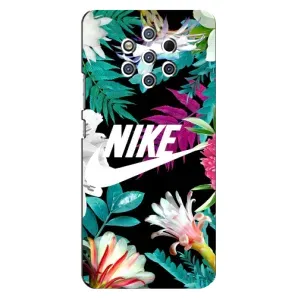 Силиконовый Чехол на Nokia 9 с картинкой Nike (Цветочный Nike)