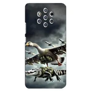 Чехол с мемами тралалело тралала для Nokia 9 (Гусини и крокодило)