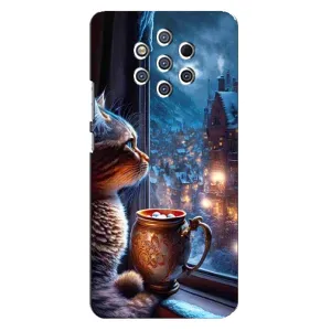 Чехлы на Новый Год Nokia 9 (Кот новогодний)