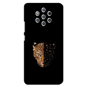 Чехол с леопардовым принтом на Nokia 9 (Леопард на черном)