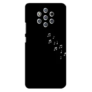 Чохол з картинками на чорному фоні для Nokia 9 (Ноти)