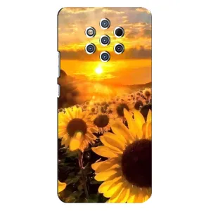 Чохол з Квітами для Nokia 9 (поле соняшників)