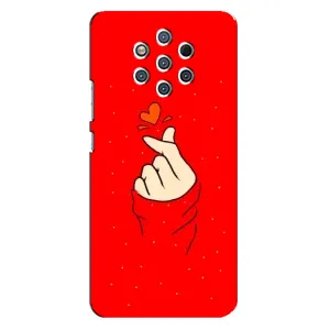 Чохол (Знак сердечка) для Nokia 9 (Сердечко на червоному)