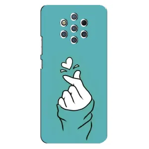 Чохол (Знак сердечка) для Nokia 9 (Сердечко на бірюзовому)