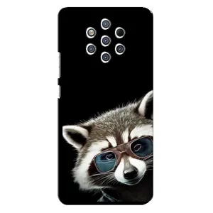 Силиконовый Чехол с Енотами на Nokia 9 (Стильный Енот)