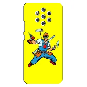 Силиконовый бампер (Работники) на Nokia 9 (Строитель)