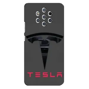 Силіконовий бампер з картинкою машини на Nokia 9 (Logo TESLA)