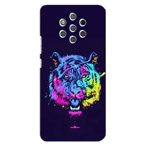 Силиконовый бампер с картинкой животных для Nokia 9 (Тигр-Арт)