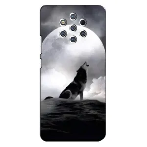 Чохол з малюнком «Вовк і місяць» для Nokia 9