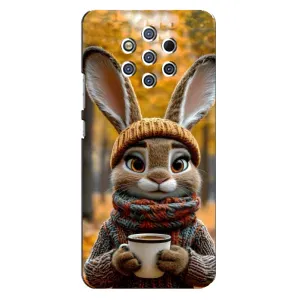 Печатный чехол «Зверята с кофе» для Nokia 9 (Зайчик с кофе)