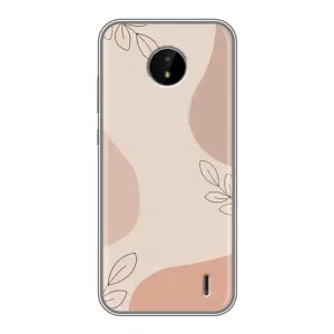 Чехол цветочный дизайн для Nokia C10 (Коричневый фон)